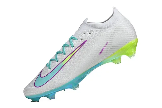 Nike Chaussures de football blanc multicolor low-cut knit upper semelle translucide multi-couleur terrain ferme 4
