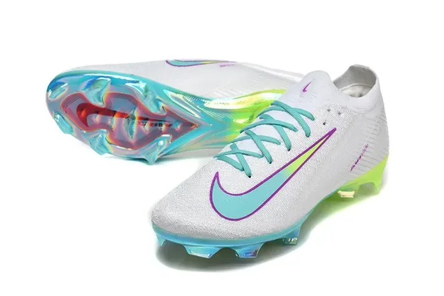 Nike Chaussures de football blanc multicolor low-cut knit upper semelle translucide multi-couleur terrain ferme 6