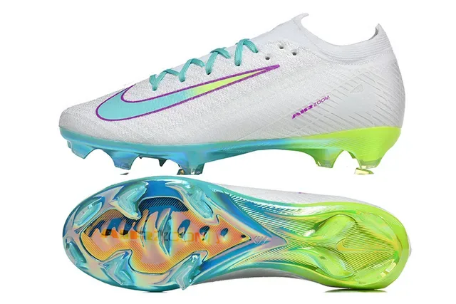 Nike Chaussures de football blanc multicolor low-cut knit upper semelle translucide multi-couleur terrain ferme 9