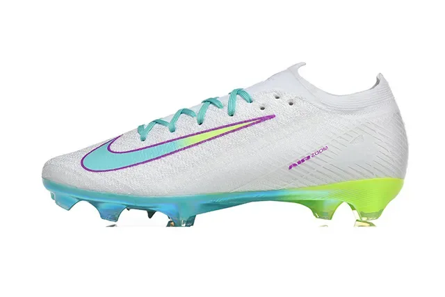 Nike Chaussures de football blanc multicolor low-cut knit upper semelle translucide multi-couleur terrain ferme 10