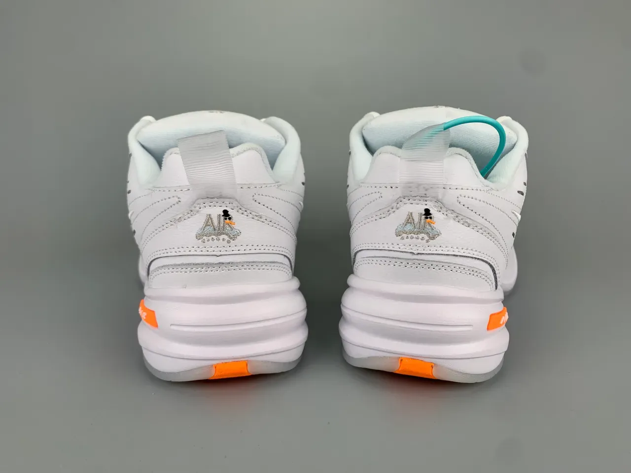 Nike White Orange Leather And Synthetic Upper Silver-Gray Embroidered Swoosh Lifestyle Sneakers 6