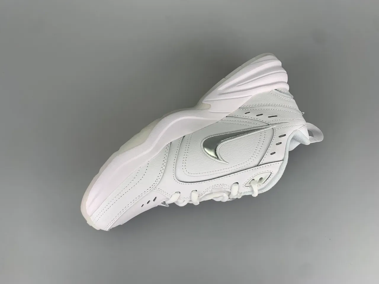 Nike White Orange Leather And Synthetic Upper Silver-Gray Embroidered Swoosh Lifestyle Sneakers 7