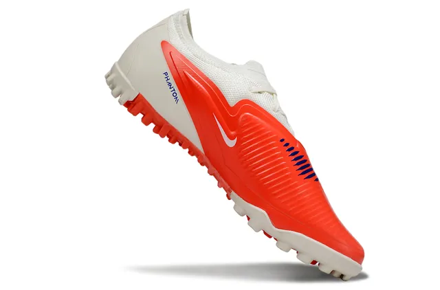 Nike Blanc Orange Bas Ajustement chaussette Tige Côtes Synthétique Cage de medi-pied Gazon artificiel Chaussures de football 2