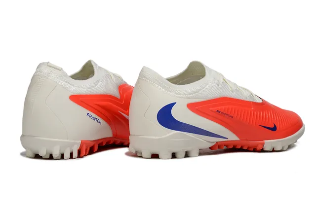 Nike Blanc Orange Bas Ajustement chaussette Tige Côtes Synthétique Cage de medi-pied Gazon artificiel Chaussures de football 5