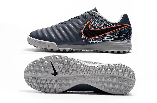 Nike أبيض برتقالي منخفض القطعة جلد صناعي طبقة مخططة نسيجة مقدمة القدم ملعب اصطناعي أحذية كرة القدم 10