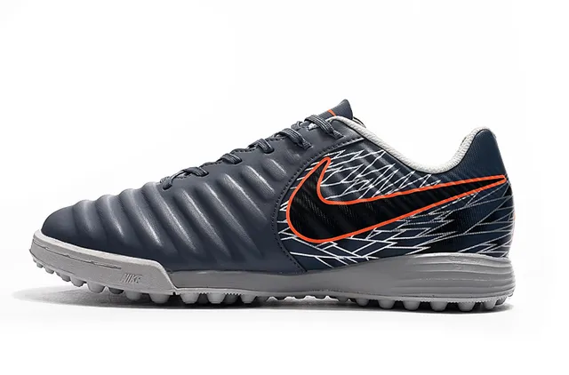 Nike أبيض برتقالي منخفض القطعة جلد صناعي طبقة مخططة نسيجة مقدمة القدم ملعب اصطناعي أحذية كرة القدم 11