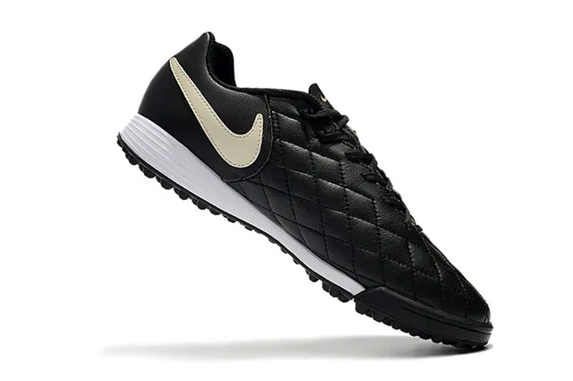 Nike أبيض برتقالي منخفض القطعة جلد صناعي طبقة مخططة نسيجة مقدمة القدم ملعب اصطناعي أحذية كرة القدم 13