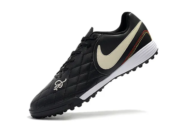 Nike أبيض برتقالي منخفض القطعة جلد صناعي طبقة مخططة نسيجة مقدمة القدم ملعب اصطناعي أحذية كرة القدم 14
