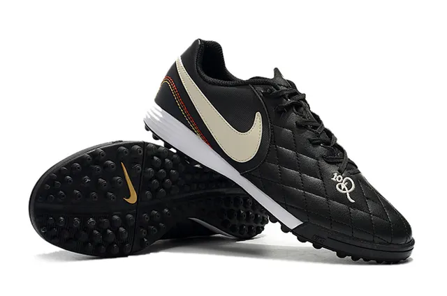 Nike أبيض برتقالي منخفض القطعة جلد صناعي طبقة مخططة نسيجة مقدمة القدم ملعب اصطناعي أحذية كرة القدم 15