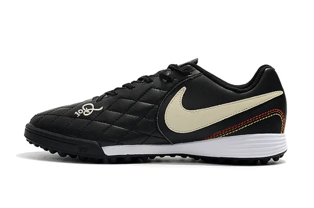 Nike أبيض برتقالي منخفض القطعة جلد صناعي طبقة مخططة نسيجة مقدمة القدم ملعب اصطناعي أحذية كرة القدم 21