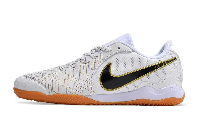 Nike Chaussures de soccer indoor low-top blanches et oranges en mesh synthétique 6