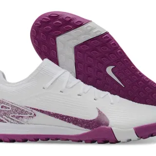 Nike White Purple Knit Upper Outsole Turf Soccer Shoes