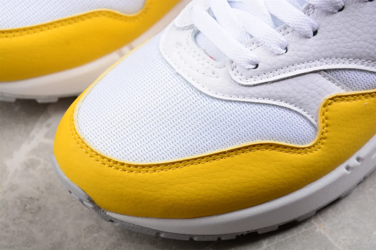 Nike White Yellow Low-Top Leather And Mesh Upper Lifestyle Sneakers 6