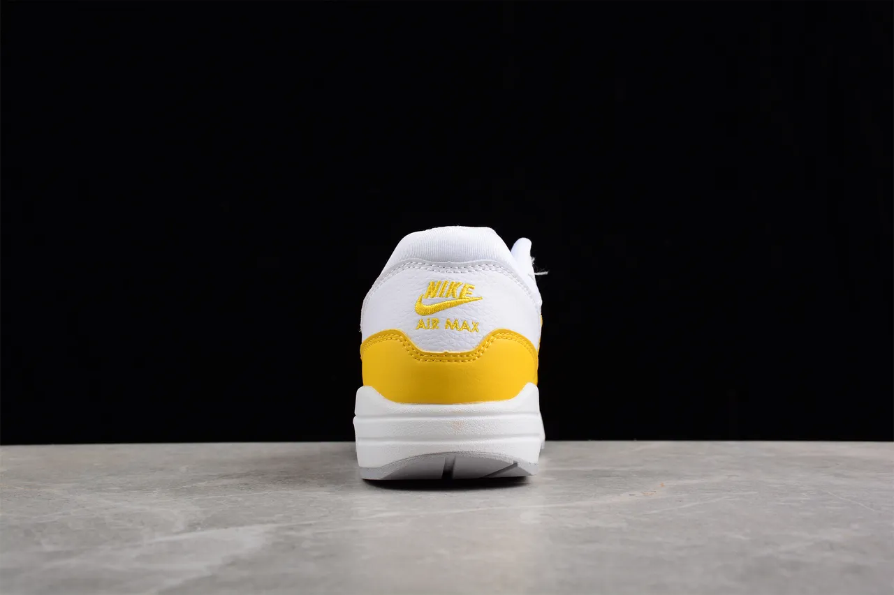 Nike White Yellow Low-Top Leather And Mesh Upper Lifestyle Sneakers 8