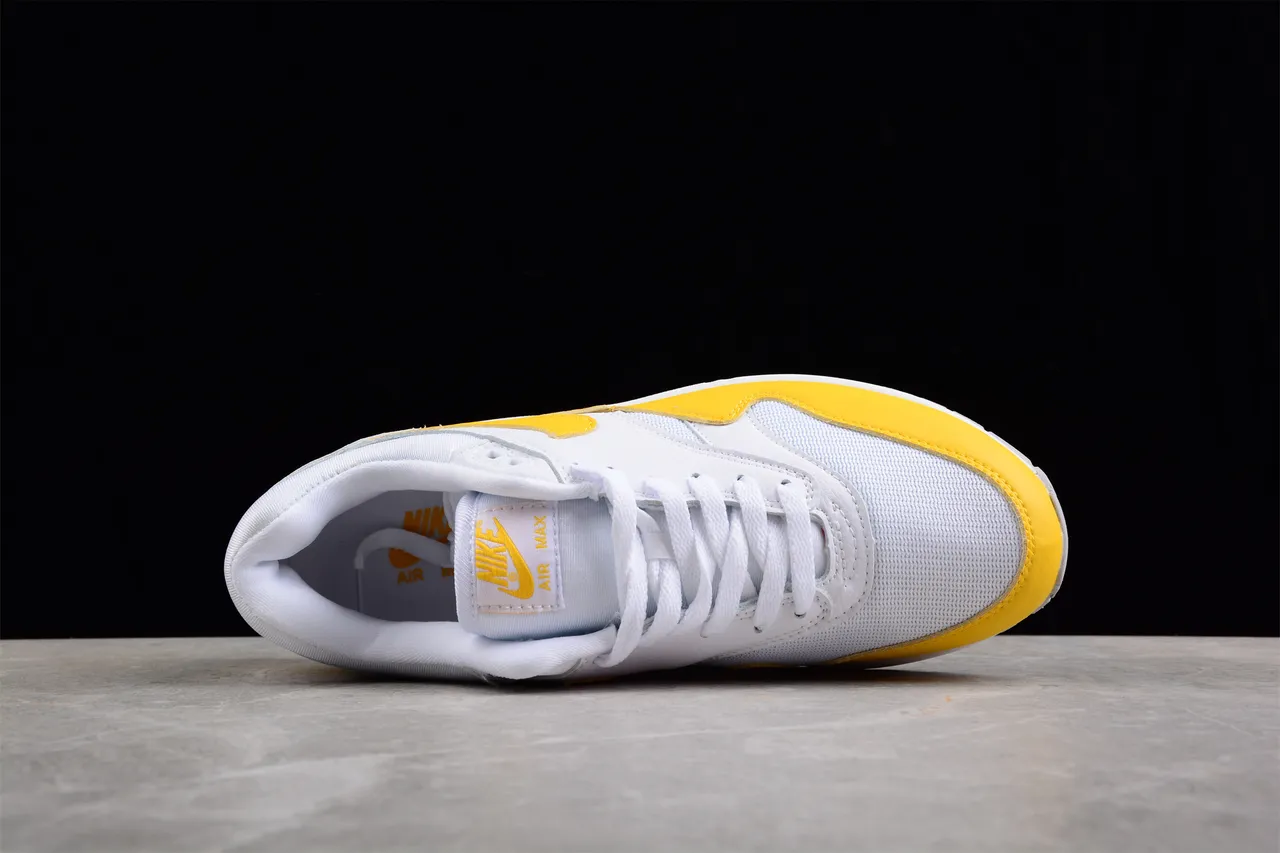 Nike White Yellow Low-Top Leather And Mesh Upper Lifestyle Sneakers 10