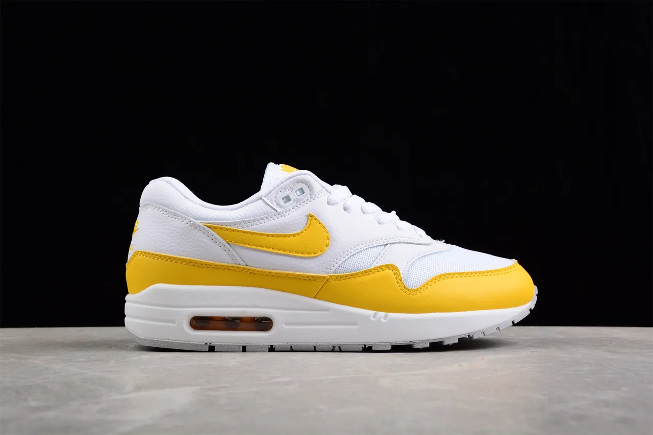 Nike White Yellow Low-Top Leather And Mesh Upper Lifestyle Sneakers 12