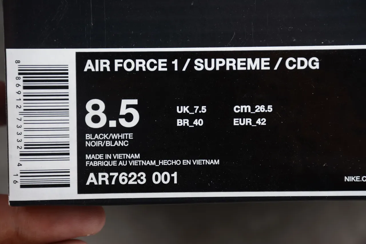 Nike x Comme des Garçons Air Force 1 Noir et Blanc Sneakers Lifestyle 2