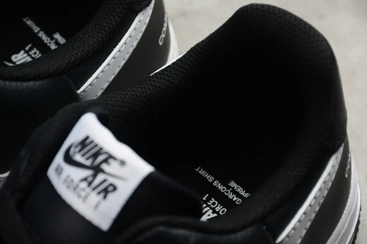 Nike x Comme des Garçons Air Force 1 Noir et Blanc Sneakers Lifestyle 5