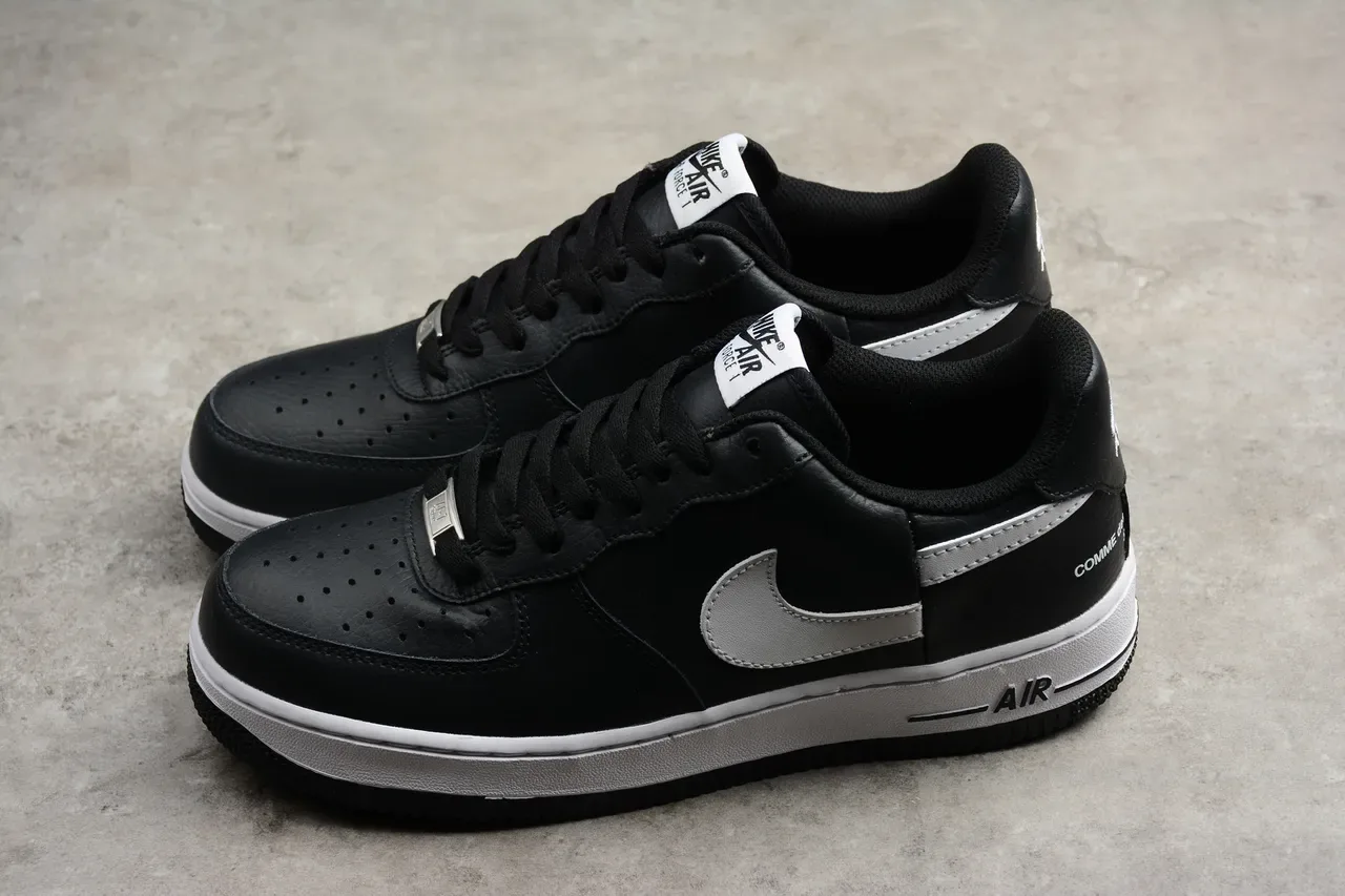 Nike x Comme des Garçons Air Force 1 Noir et Blanc Sneakers Lifestyle 8