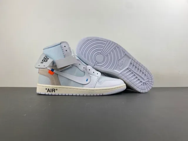 Nike x Off-White Air Jordan 1 'The Ten' Light Gray Basketball Shoes 13