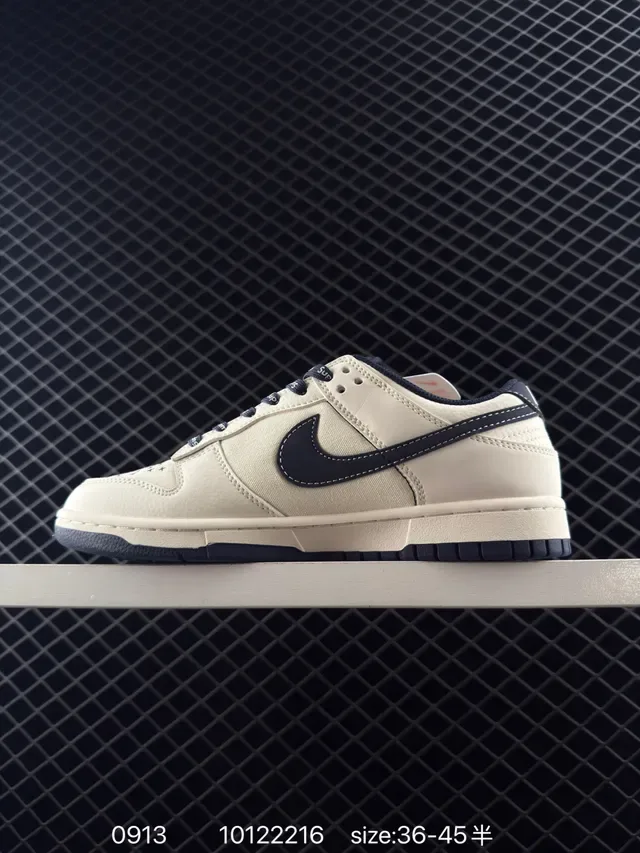 Nike x Supreme Dunk Low Off-White Navy Lifestyle Sneakers 4