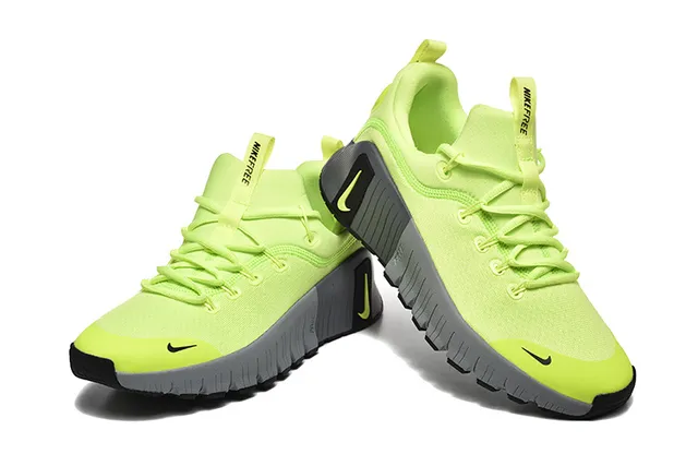 Nike Yellow Gray Knit Upper Sculpted Segmented Midsole Running Shoes 2