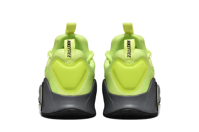 Nike Yellow Gray Knit Upper Sculpted Segmented Midsole Running Shoes 3