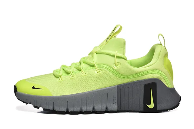 Nike Yellow Gray Knit Upper Sculpted Segmented Midsole Running Shoes 5