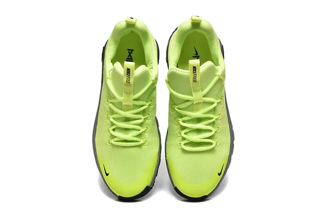 Nike Yellow Gray Knit Upper Sculpted Segmented Midsole Running Shoes 6