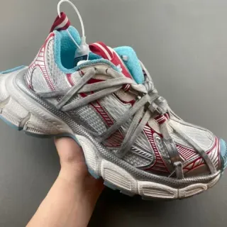 Nike Zoom 2K فضي أحمر طبقة اصطناعية قفص منحوت موجي وسط أحذية رياضية سميكة