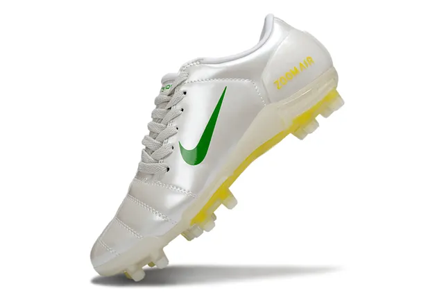 Nike Zoom Air White Green Yellow Firm-Ground Soccer Shoes 3