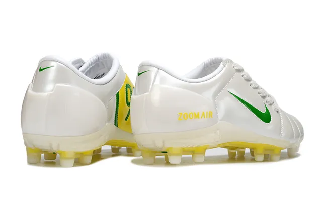 Nike Zoom Air White Green Yellow Firm-Ground Soccer Shoes 5