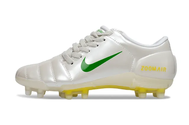 Nike Zoom Air White Green Yellow Firm-Ground Soccer Shoes 7