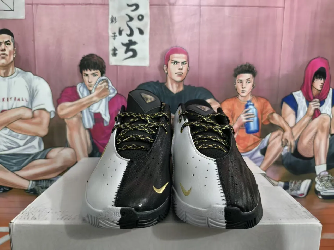 Nike Zoom GP Blanc Noir Or Chaussures de basket-ball 3