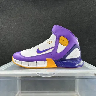 Nike Zoom Huarache 2K4 White Purple Yellow Basketball Shoes