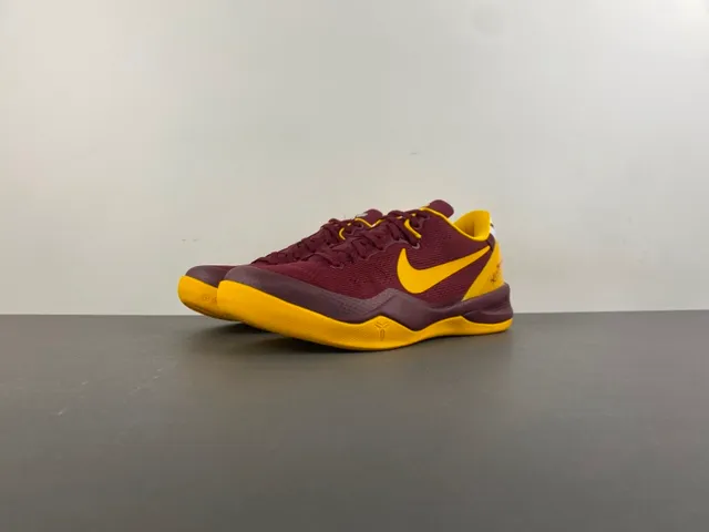 Nike Zoom Kobe 8 Maroon and Yellow Basketball Shoes 11