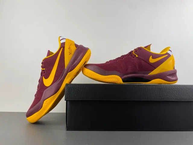 Nike Zoom Kobe 8 Maroon and Yellow Basketball Shoes 15