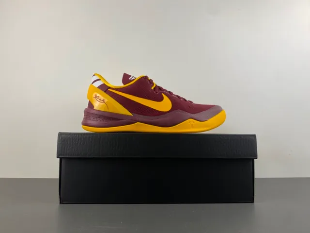 Nike Zoom Kobe 8 Maroon and Yellow Basketball Shoes 16