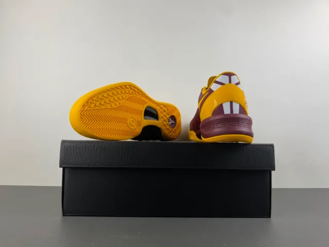 Nike Zoom Kobe 8 Maroon and Yellow Basketball Shoes 17