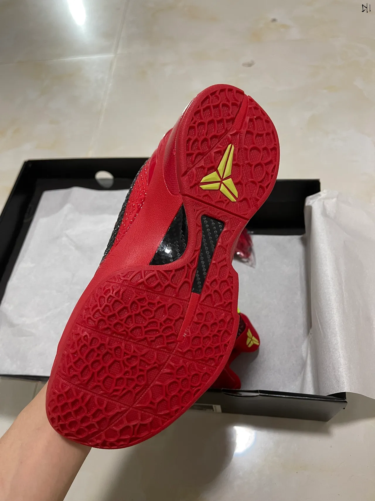 Nike Zoom Kobe IV Red Black Neon Yellow Basketball Shoes 5