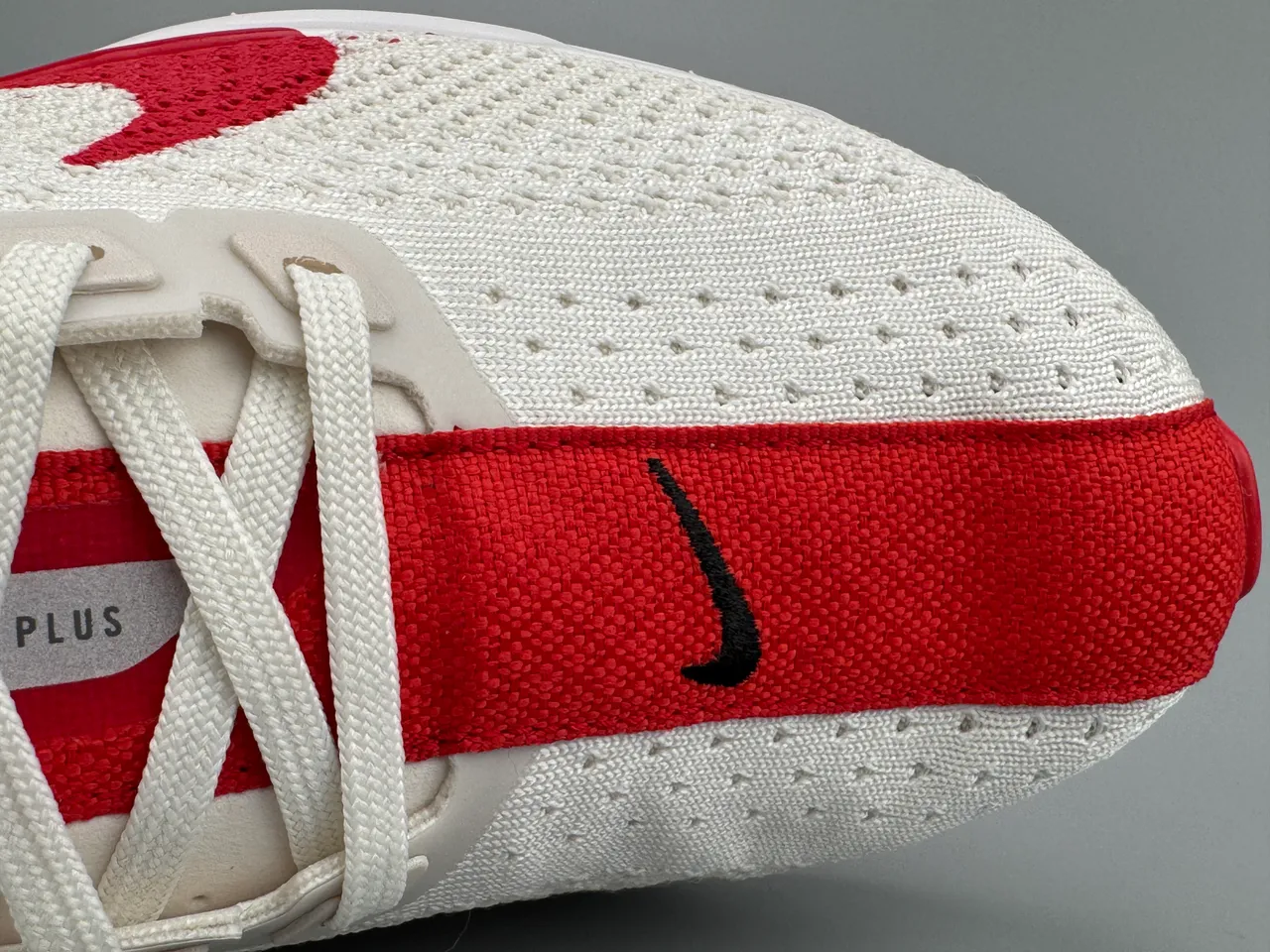 Nike ZoomX White Red Engineered Knit Upper Bold Swoosh Overlay Running Shoes 2