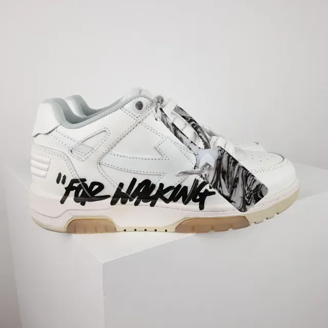 Off-White beige low top chunky sneakers avec upper de cuir/synthetique layered 3
