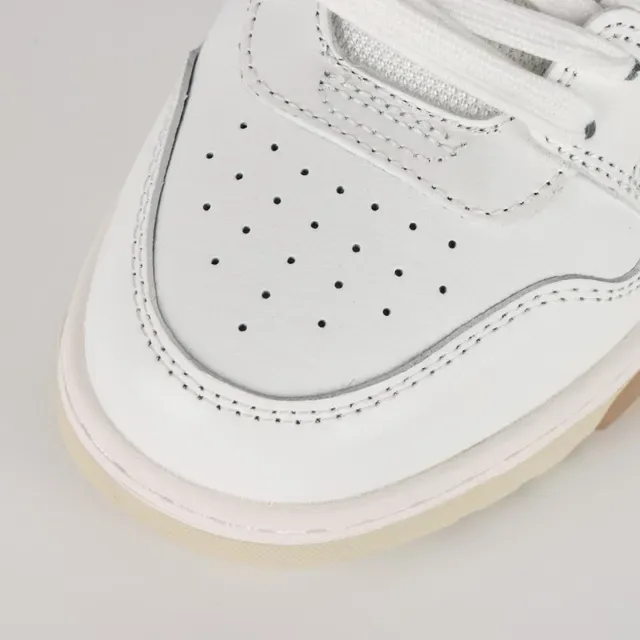 Off-White beige low top chunky sneakers avec upper de cuir/synthetique layered 5