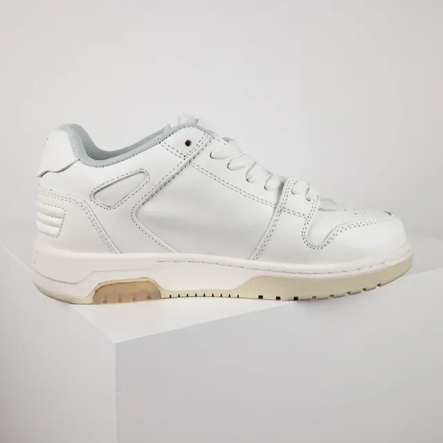 Off-White beige low top chunky sneakers avec upper de cuir/synthetique layered 7