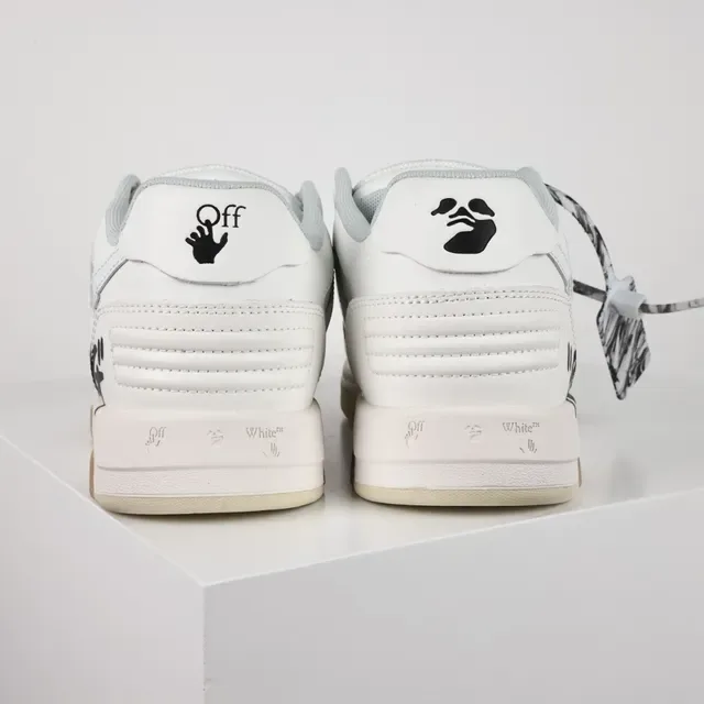 Off-White beige low top chunky sneakers avec upper de cuir/synthetique layered 8