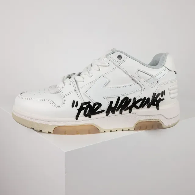 Off-White beige low top chunky sneakers avec upper de cuir/synthetique layered 9