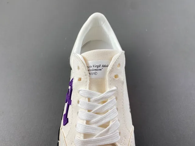 Off-White Black Canvas Upper Diagonal Striped Midsole Lifestyle Sneakers 7