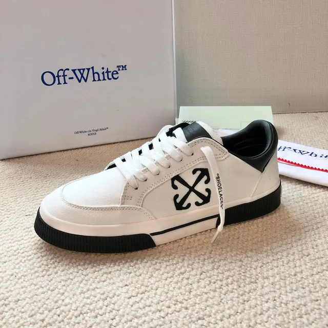 Off-White Preto Superior de Lona Branding Industrial Lifestyle Sneakers 5