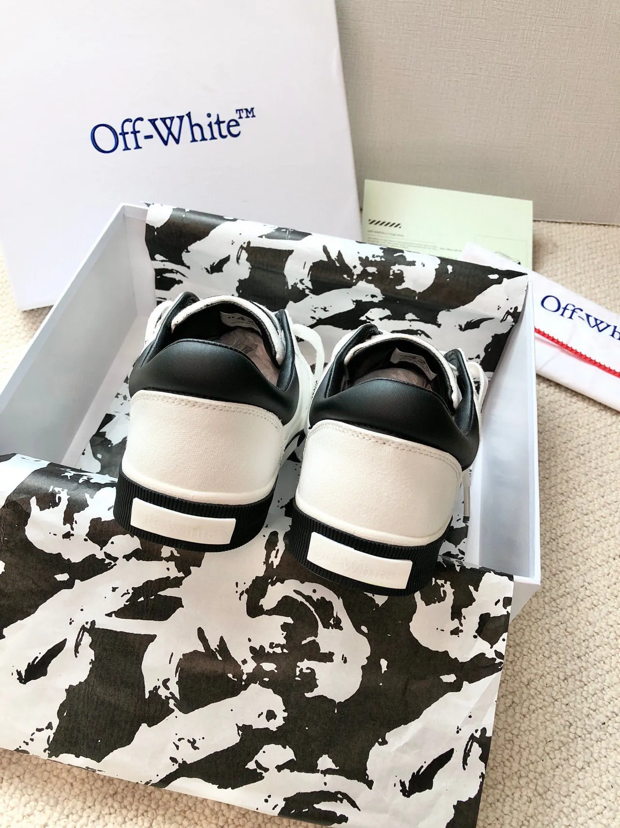 Off-White Preto Superior de Lona Branding Industrial Lifestyle Sneakers 9