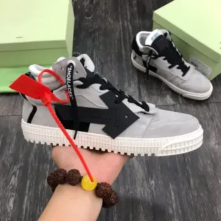 Off-White ধূসর কালো উচ্চ টপ ইন্ডাস্ট্রিয়াল ডিজাইন লাইফস্টাইল স্নিকার্স